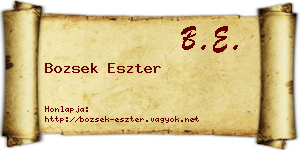 Bozsek Eszter névjegykártya
